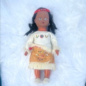 Vintage Colorful Kids Doll with Beaded Outfit
